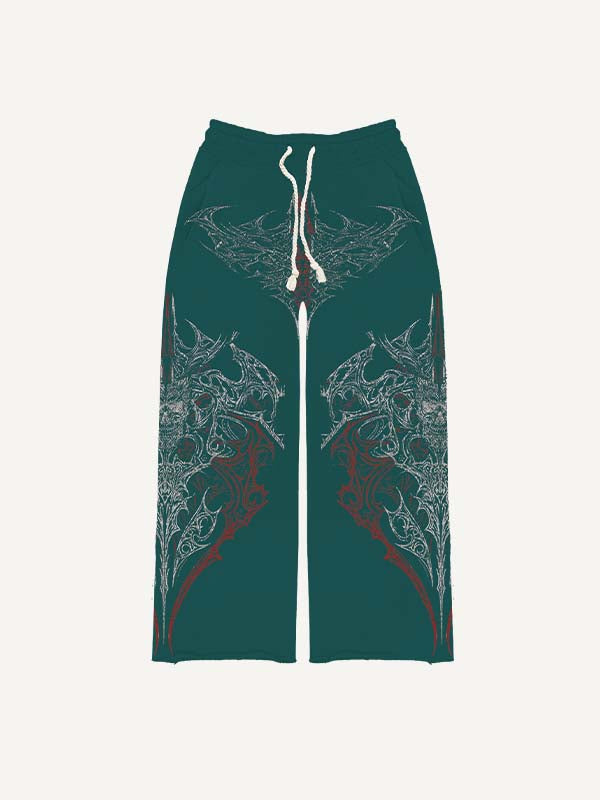 Graphic Print Elastic Waist Pants