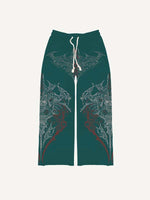 Graphic Print Elastic Waist Pants