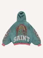 Mary&Pray&Letter&Graphic Print Slant Pockets Hoodie