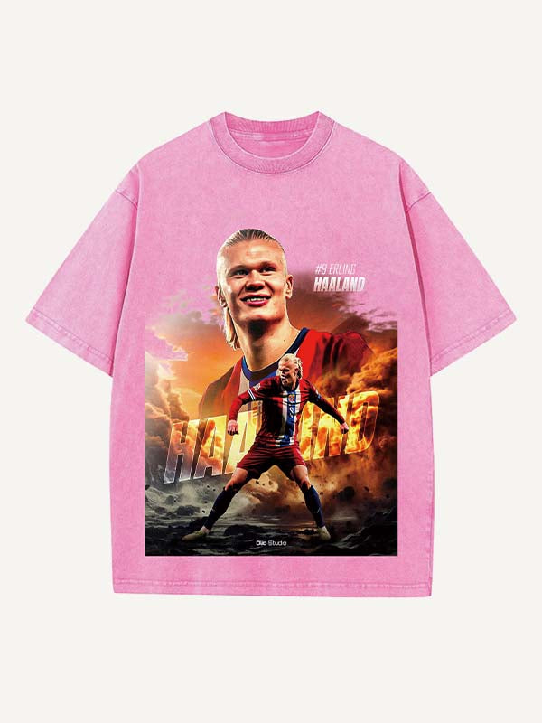 Erling Haaland Print Round Neck T-shirt