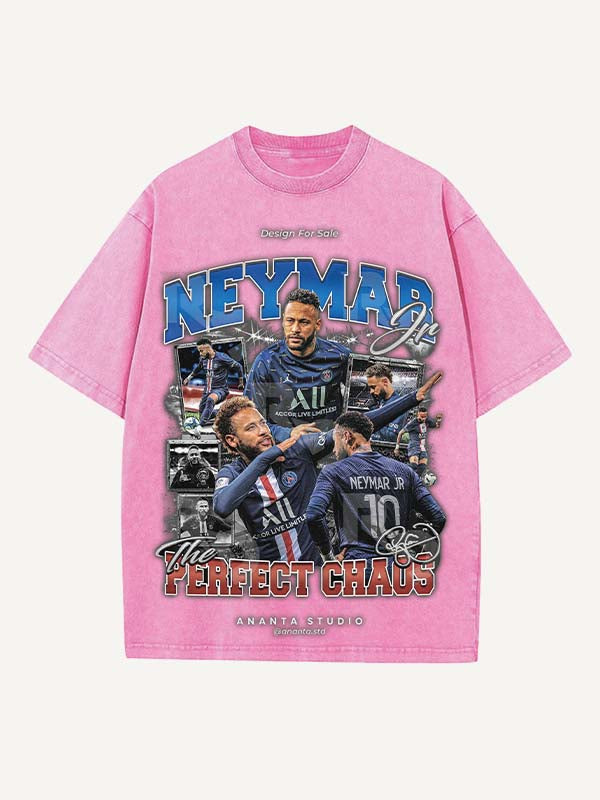 Neymar Print Round Neck T-shirt