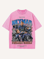 Neymar Print Round Neck T-shirt