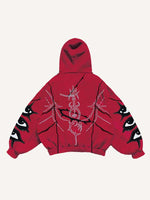 Eye&Graphic Faux Decal Print Slant Pockets Hoodie