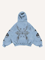 Wing&Eye&Graphic Print Slant Pockets Hoodie