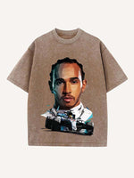 Lewis Hamilton Print Round Neck T-shirt