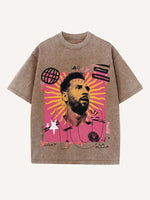 Lionel Messi Print Round Neck T-shirt
