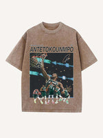 Giannis Antetokounmpo Print Round Neck T-shirt