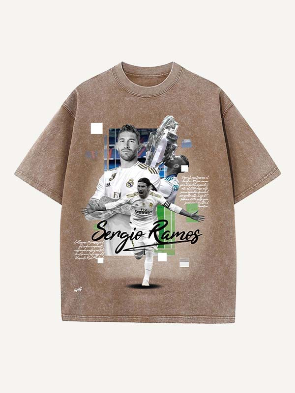 Sergio Ramos Print Round Neck T-shirt