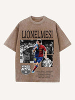 Lionel Messi Print Round Neck T-shirt