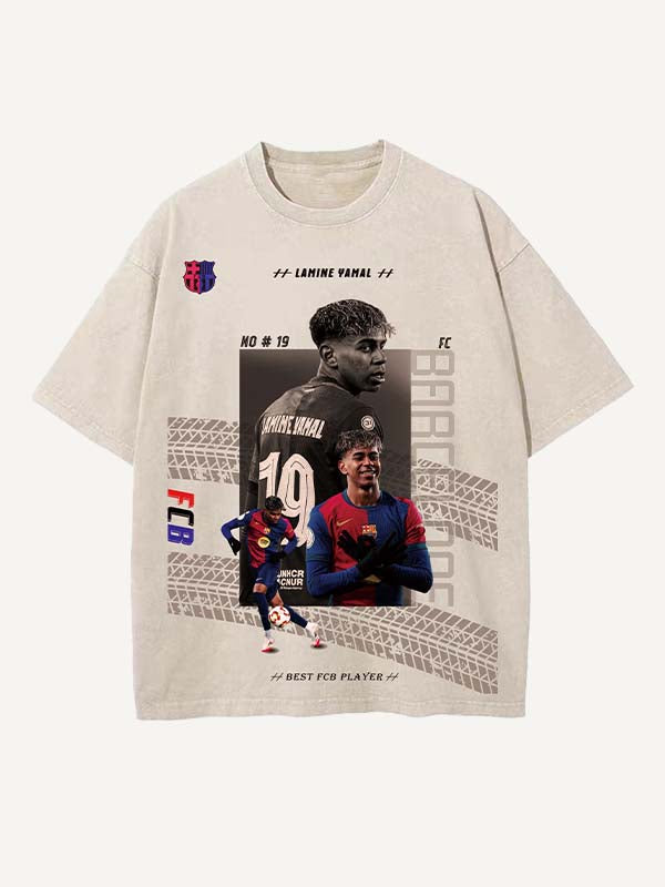 Lamine Yamal Print Round Neck T-shirt