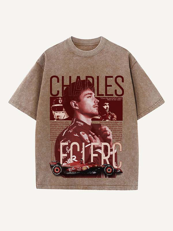 Charles Leclerc Print Round Neck T-shirt