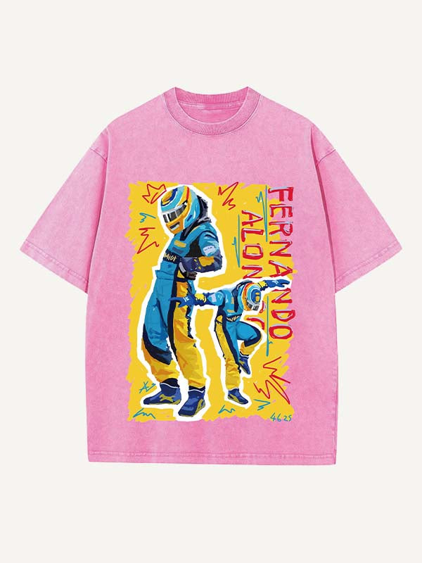 Fernando Alonso Print Round Neck T-shirt