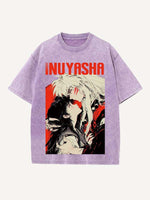 Inuyasha Print Round Neck T-shirt