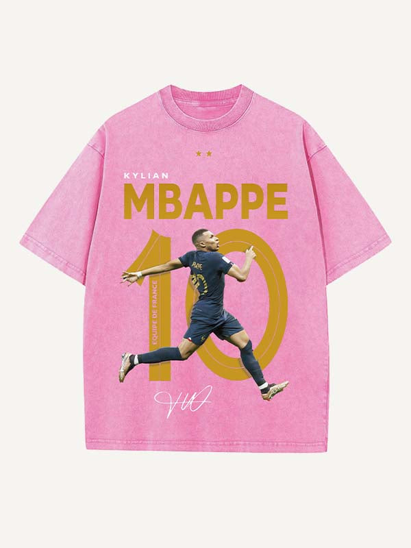Kylian Mbappé Print Round Neck T-shirt