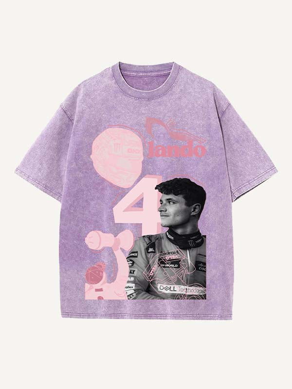 Lando Norris Print Round Neck T-shirt