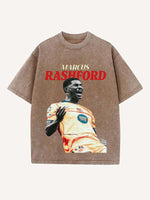 Marcus Rashford Print Round Neck T-shirt