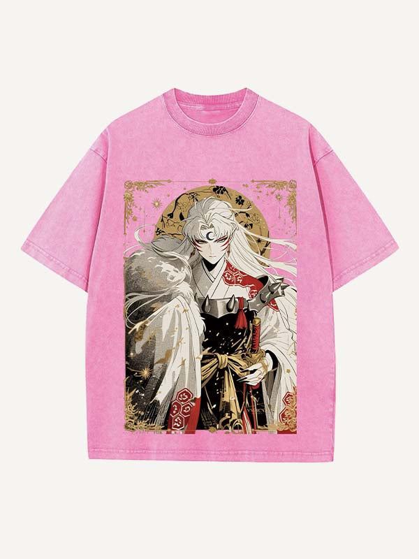 Inuyasha Print Round Neck T-shirt