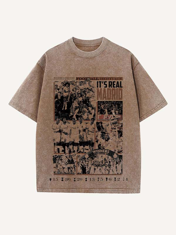 Real Madrid Print Round Neck T-shirt