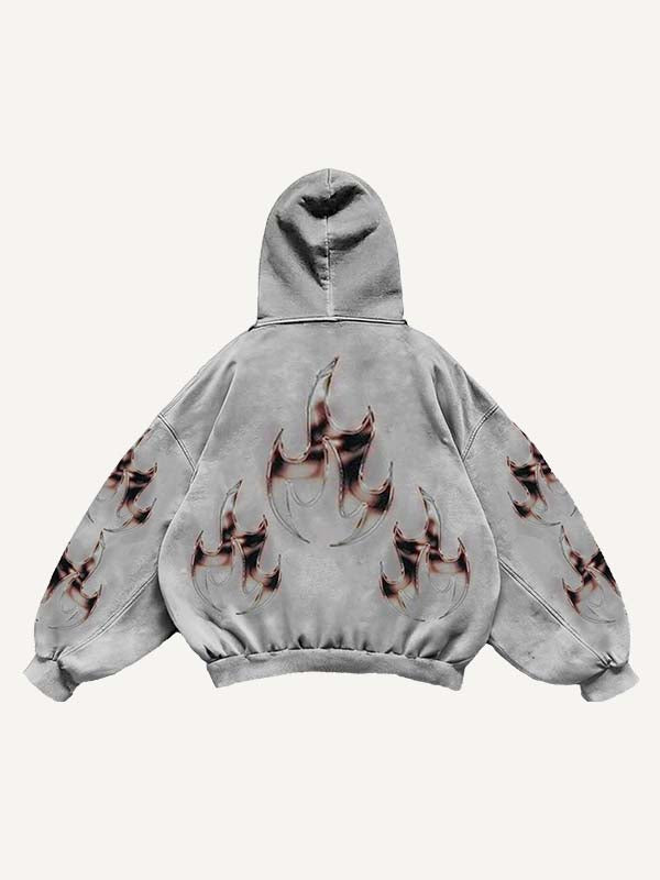Teeth&Lips&Graphic Print Slant Pockets Hoodie