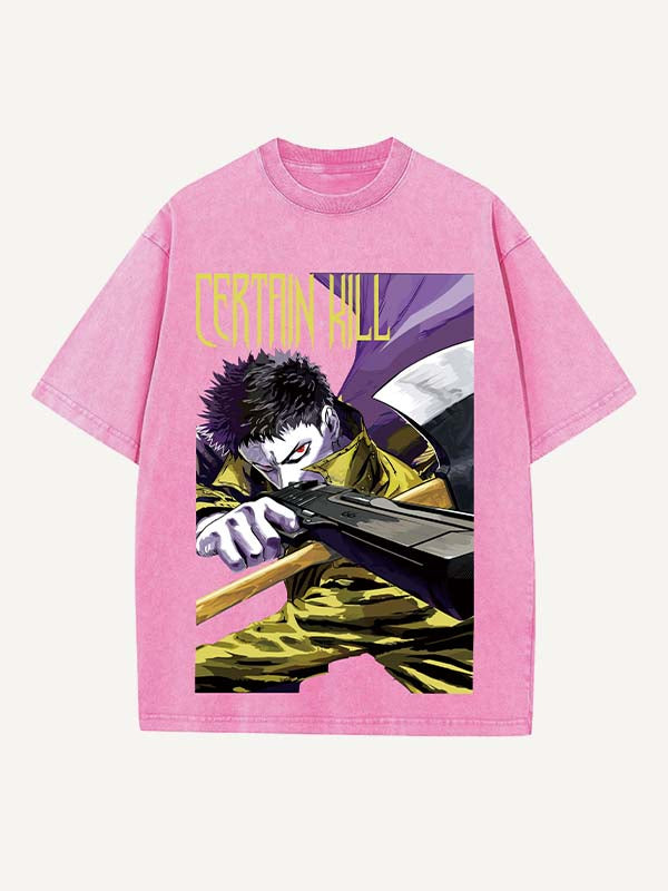 One-Punch Man Print Round Neck T-shirt