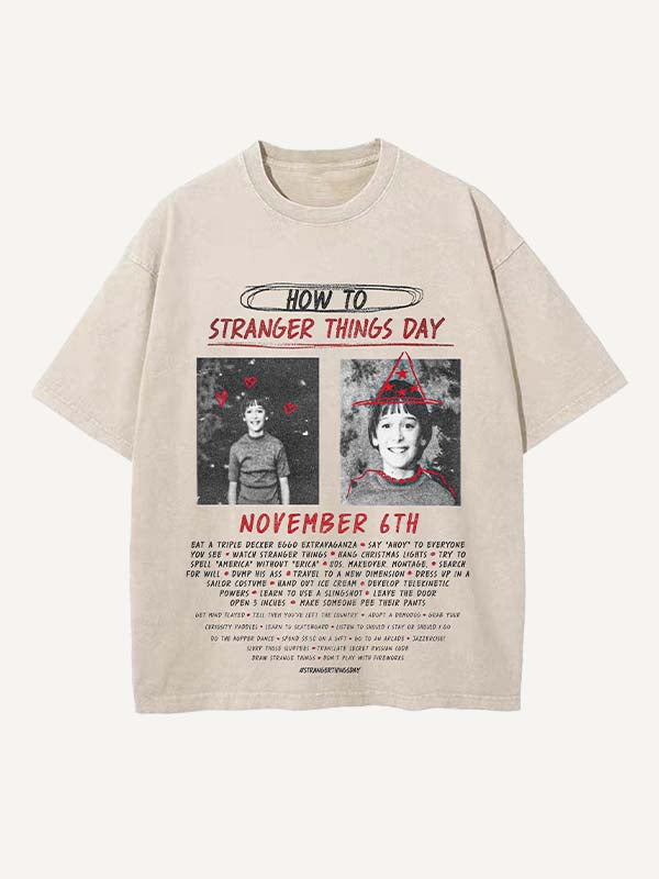 Stranger Things Print Round Neck T-shirt