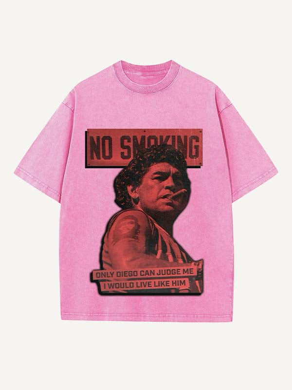 Diego Maradona Print Round Neck T-shirt