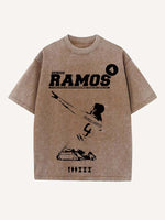 Sergio Ramos Print Round Neck T-shirt