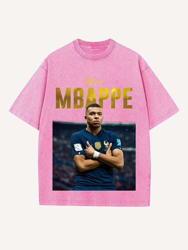 Kylian Mbappé Print Round Neck T-shirt