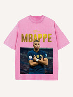 Kylian Mbappé Print Round Neck T-shirt