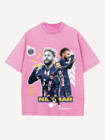 Neymar Print Round Neck T-shirt