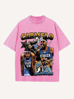 Carmelo Anthony Print Round Neck T-shirt