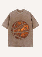 Basketball Aesthetic Print Round Neck T-shirt