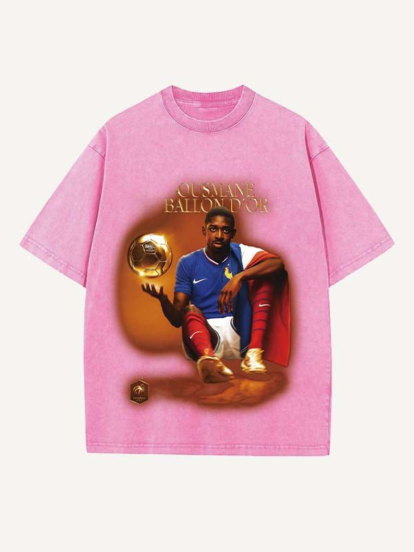 Ousmane Dembélé Print Round Neck T-shirt