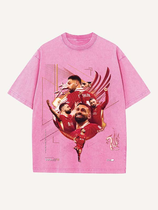Mohamed Salah Print Round Neck T-shirt