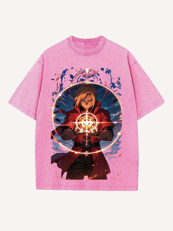 Fullmetal Alchemist Print Round Neck T-shirt