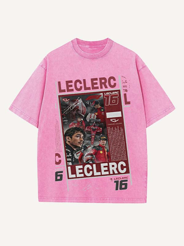 Charles Leclerc Print Round Neck T-shirt