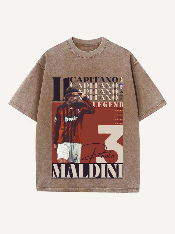 Paolo Maldini Print Round Neck T-shirt
