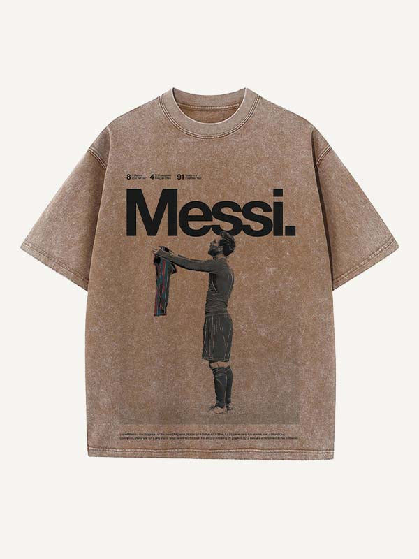 Lionel Messi Print Round Neck T-shirt