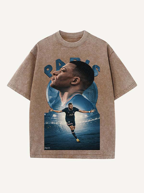 Kylian Mbappé Print Round Neck T-shirt