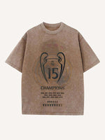 Real Madrid Print Round Neck T-shirt