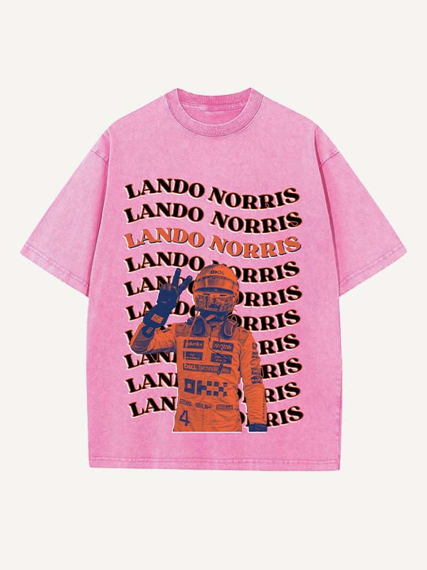 Lando Norris Print Round Neck T-shirt