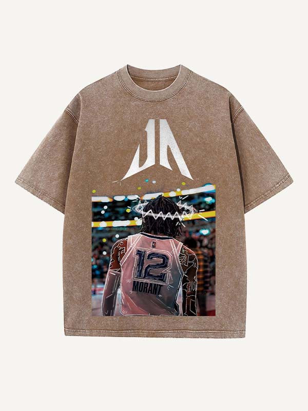 Ja Morant Print Round Neck T-shirt