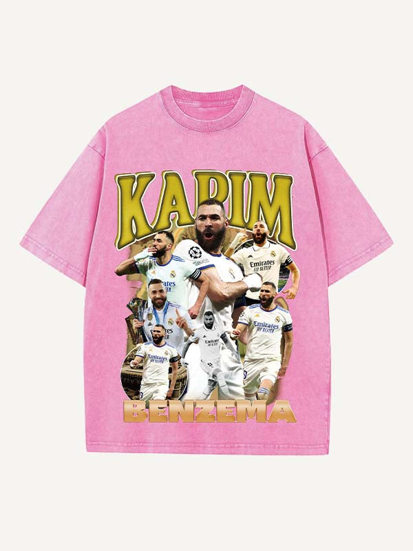 Karim Benzema Print Round Neck T-shirt