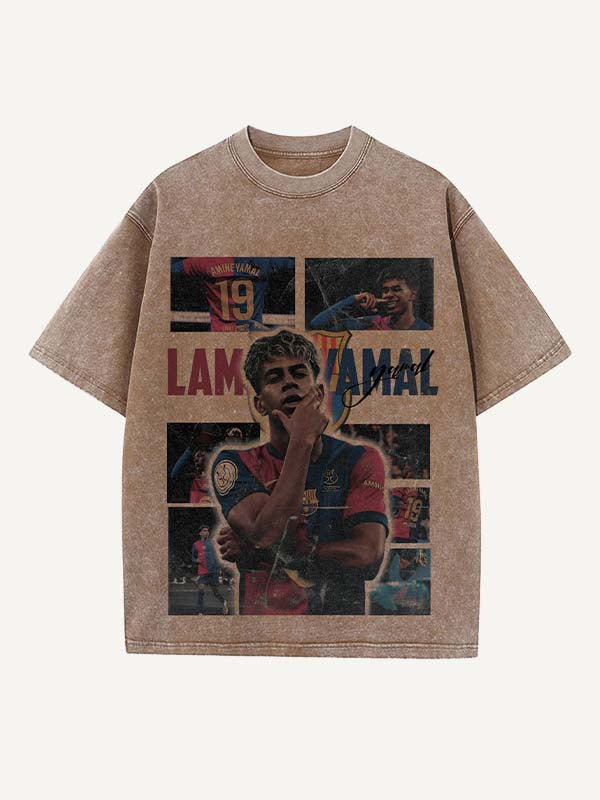 Lamine Yamal Print Round Neck T-shirt