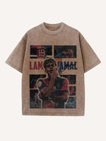 Lamine Yamal Print Round Neck T-shirt