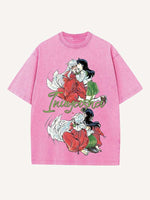 Inuyasha Print Round Neck T-shirt