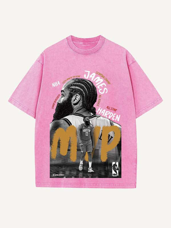 James Harden Print Round Neck T-shirt