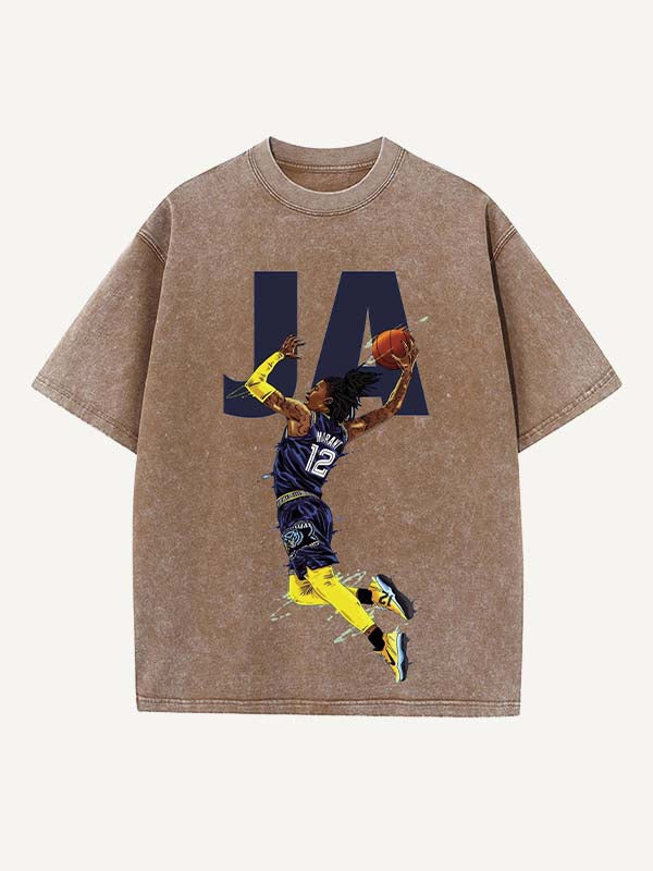 Ja Morant Print Round Neck T-shirt