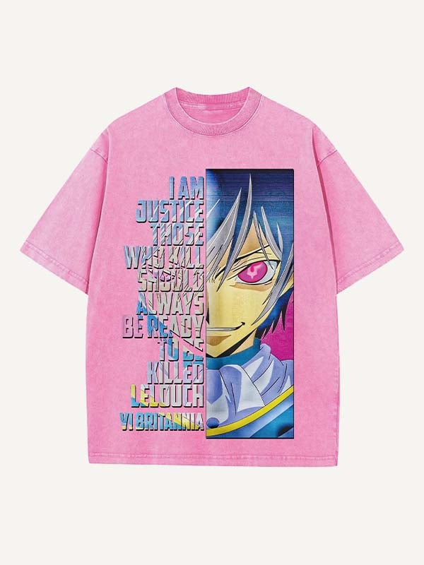 Code Geass Print Round Neck T-shirt