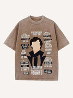 Sherlock Print Round Neck T-shirt